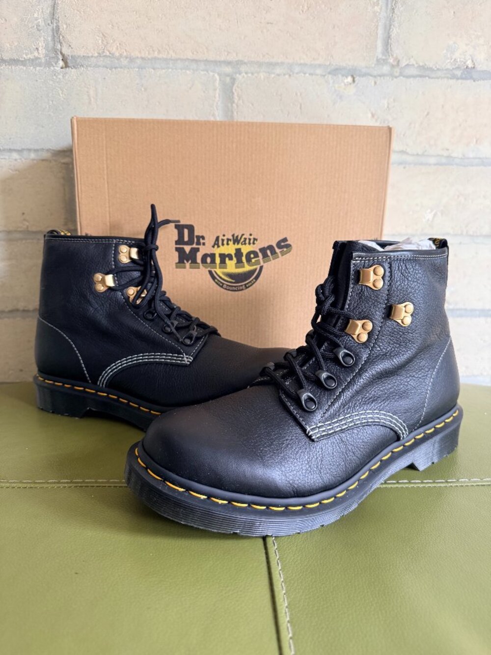 Dr. Martens 101 black leather boot with metal hardware size US W 11 / UK 9 NIB
